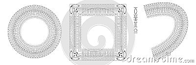 Pattern, round and square frame Vector Illustration